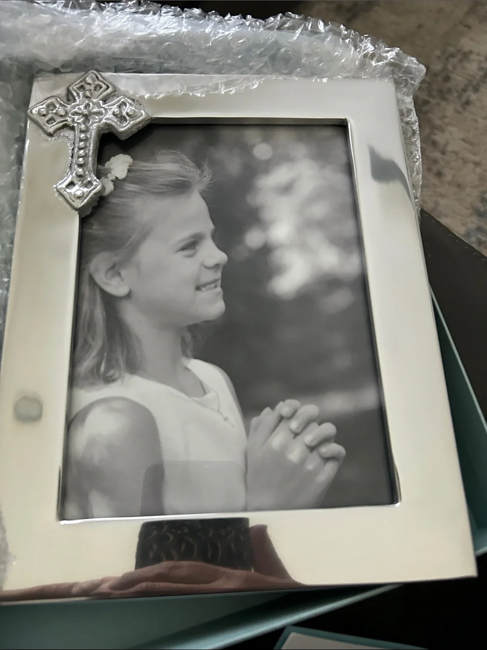 Mariposa Silver Decorative Cross Photo Frame